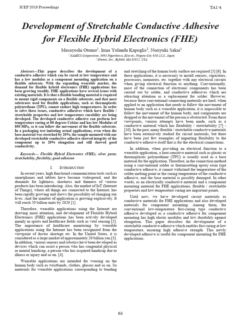 Development of Stretchable Conductive Adhesive for Flexible Hybrid ...