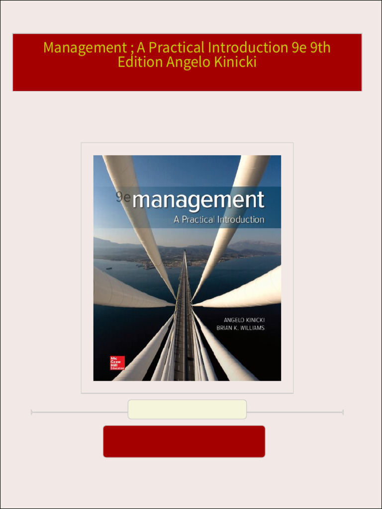 Management ; A Practical Introduction 9e 9th Edition Angelo Kinicki all ...