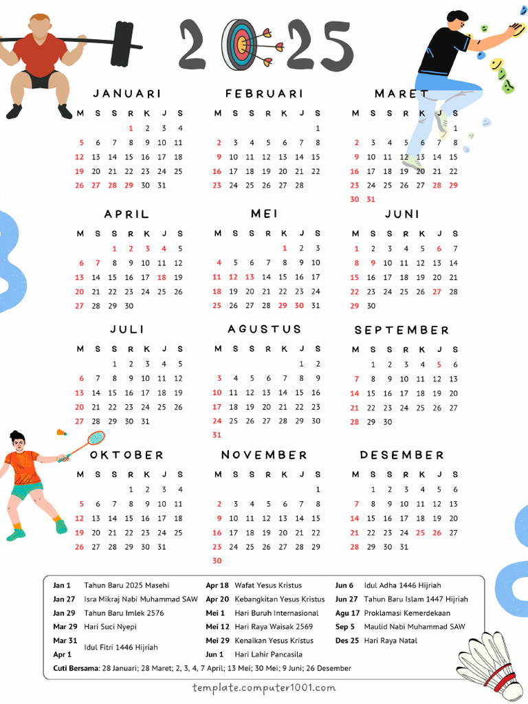 The-Olympians-Kalender-2025-Lengkap-Dengan-Tanggal-Merah | PDF