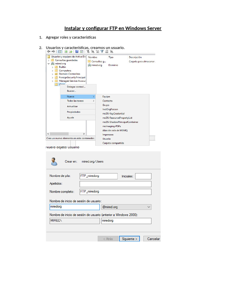 Configuración de FTP en Windows Server | PDF