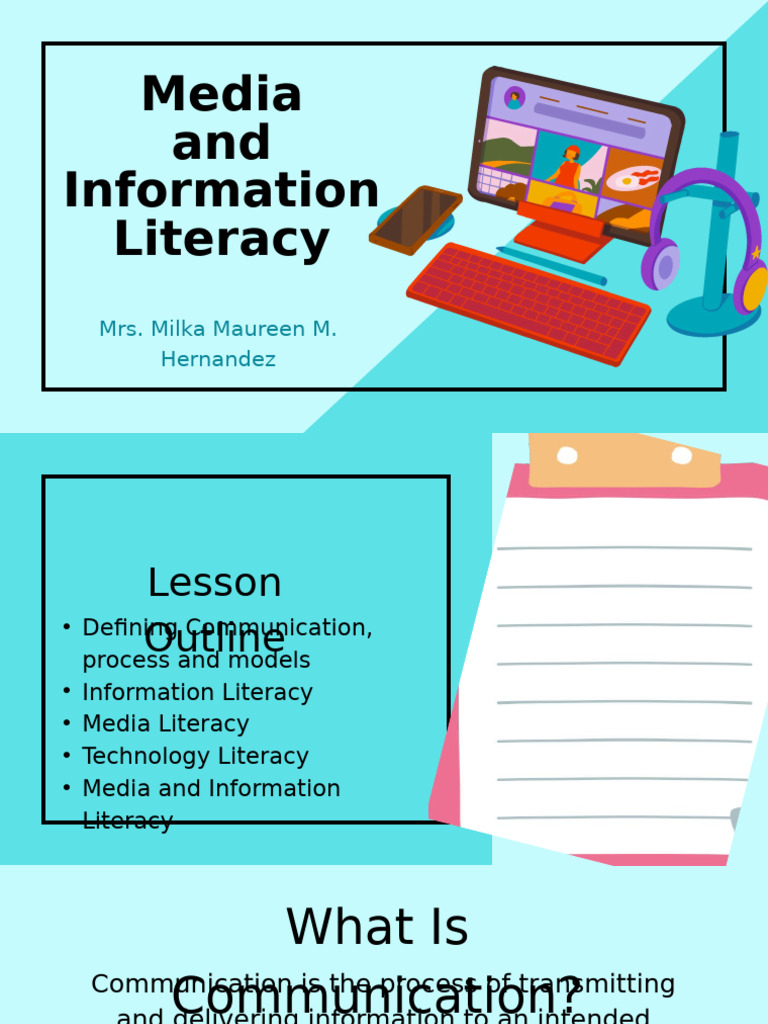 Intro To Media Literacy Literacy Pdf Information Communication
