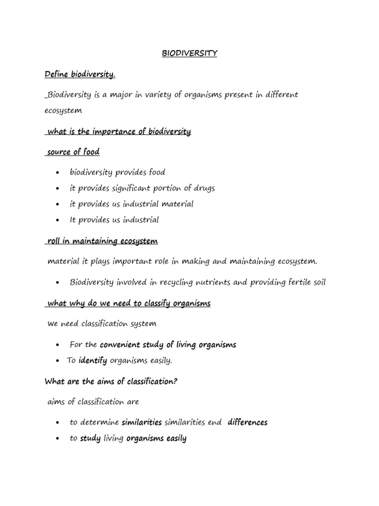 Biodiversity Pre 9th Pdf Taxonomy Biology Eukaryotes