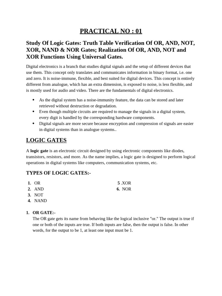 Logic Gates: Types and Implementations | PDF | Logic Gate | Digital ...