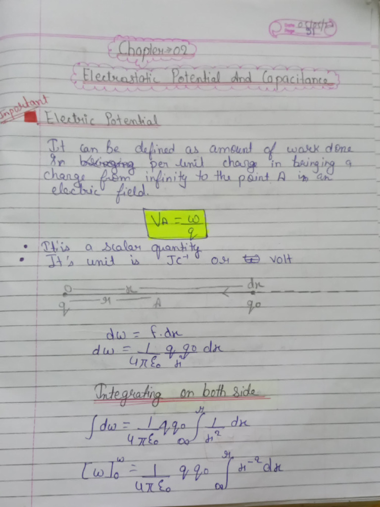 Chapter 2 Electrostatic Potential and Capacitance | PDF