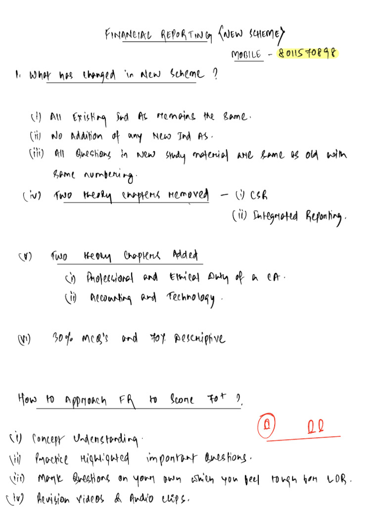FR CLASS 1 Discussion Notes | PDF | Expense | Equity (Finance)