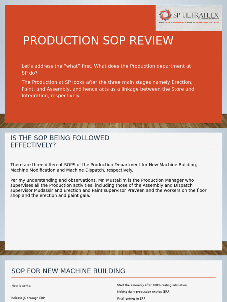 Production SOP Overview and Procedures | PDF | Paint | Screw