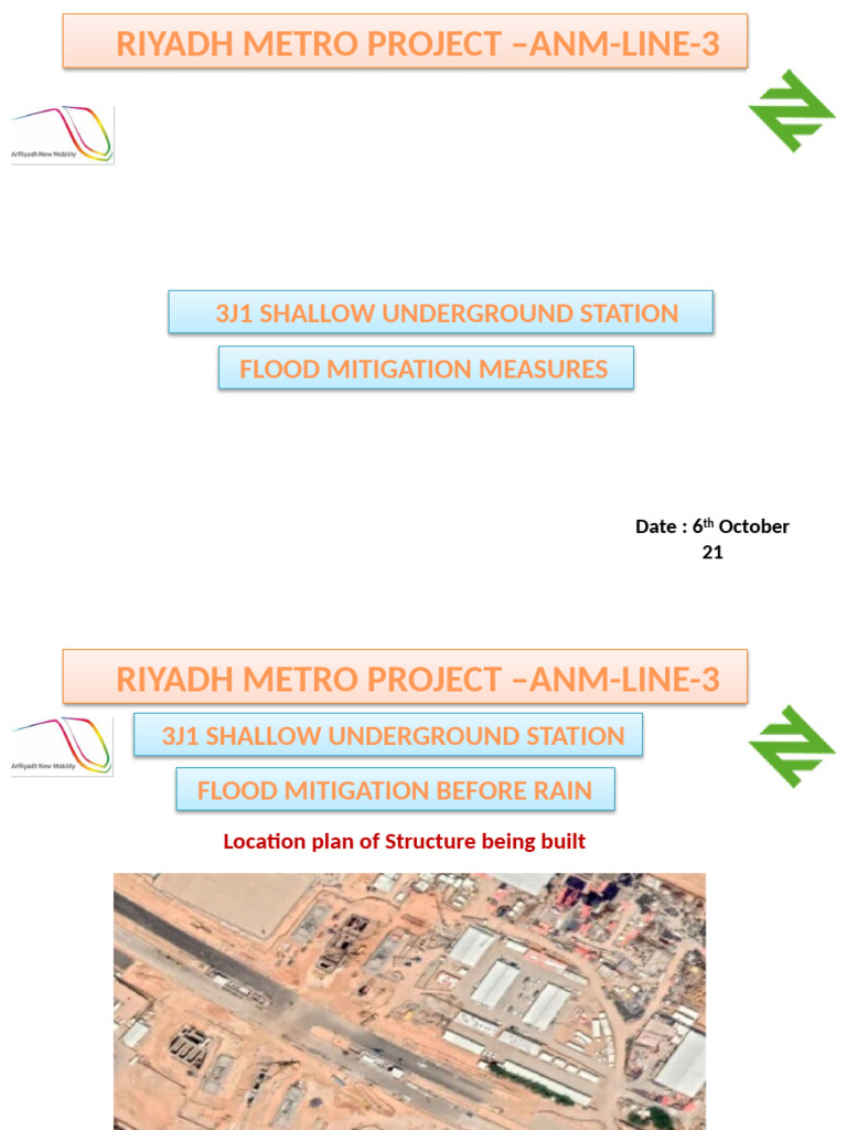 Riyadh Metro Line 3 Flood Mitigation Plan | PDF | Flood | Flood Control