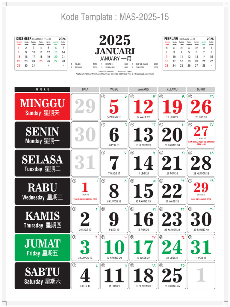 Kalender Pranoto Mongso 2025 | PDF