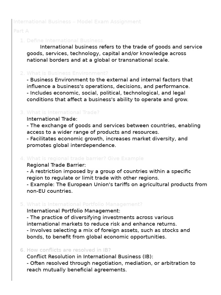 IB_MODEL | PDF | World Trade Organization | Exchange Rate