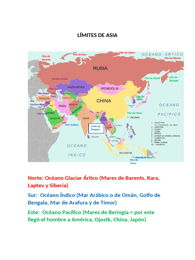 Limites De Asia Resumen _ Carte Géographique De L’Asia – UNZI
