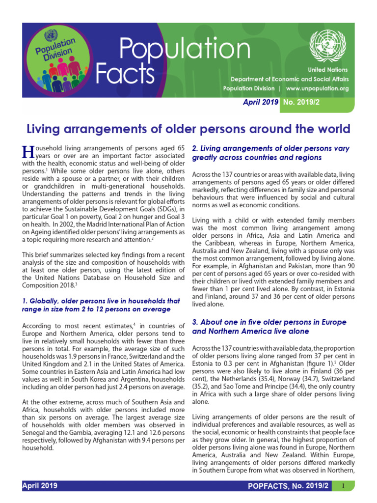 Global Living Arrangements of Older Adults | PDF | Africa | Europe
