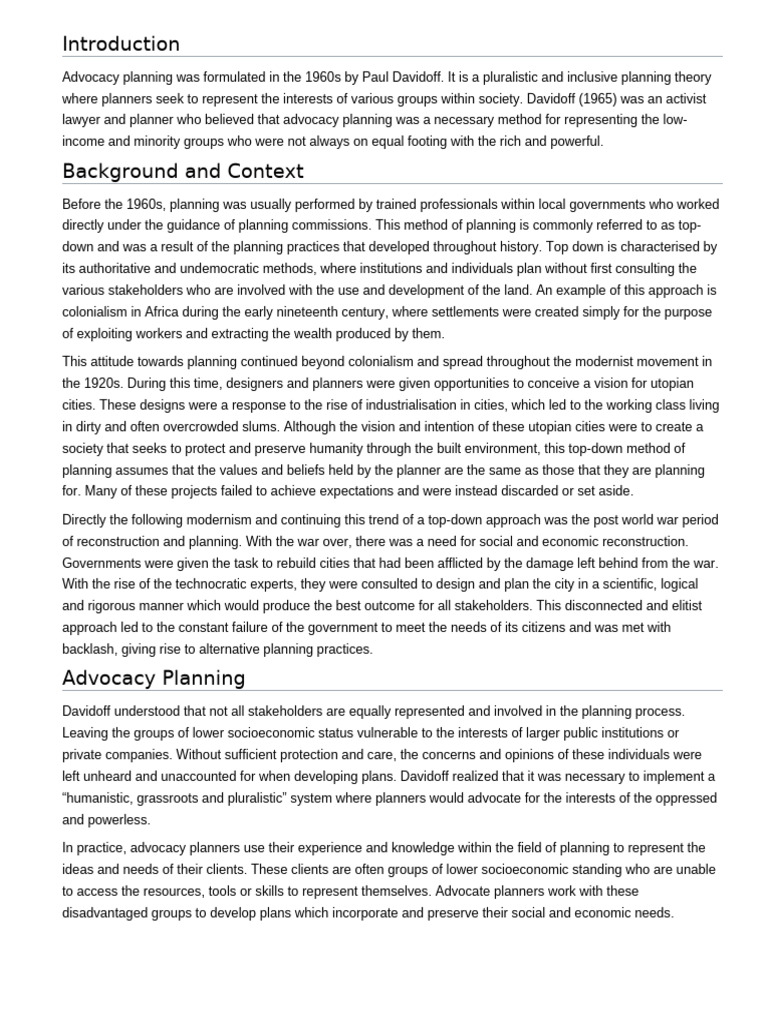 advocacy planning | PDF