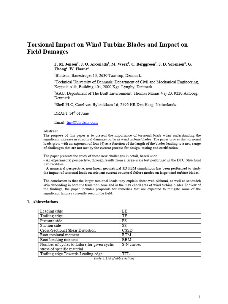 Keynote Paper Torsional Impact On Wind Turbine Blades And Impact On