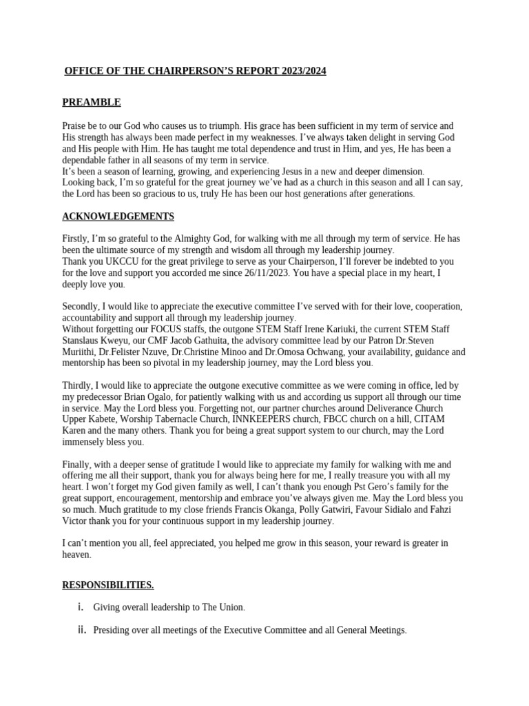 Compiled AGM reports.. | PDF | Kitchen | Leadership