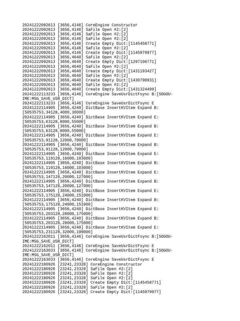 CoreEngine Constructor and Save Logs | PDF