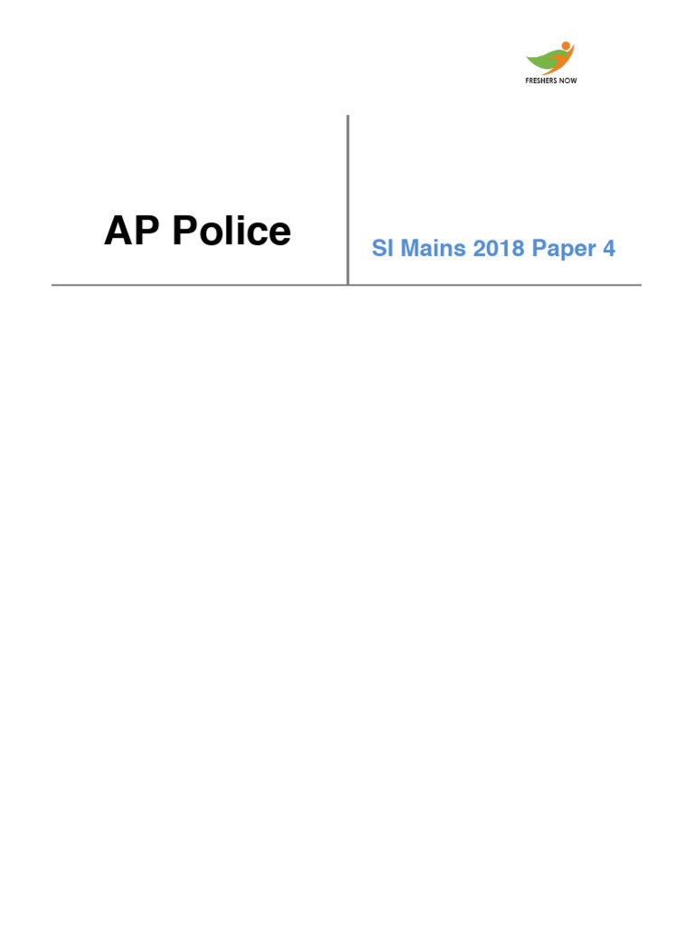 Examen SI Mains 2018 AP Police | PDF