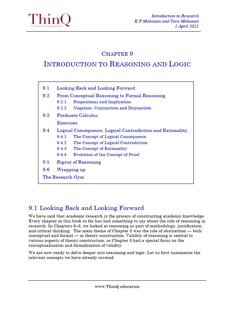 Introduction to Reasoning and Logic | PDF | Logic | First Order Logic