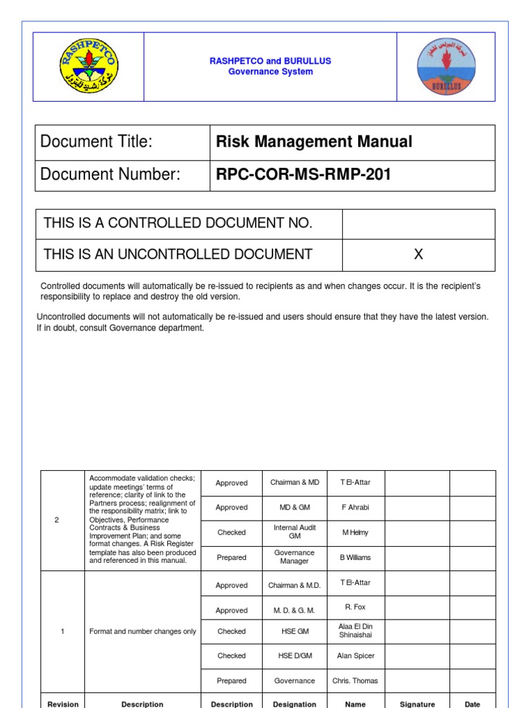Risk Management Manual | PDF | Risk Management | Risk