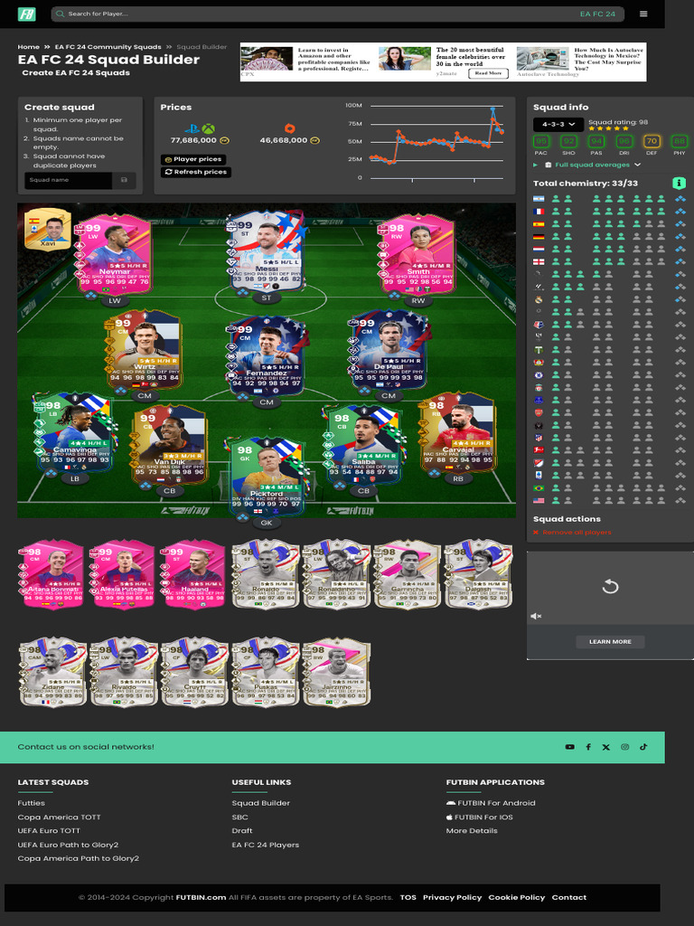 EA FC 24 Squad Builder Guide | PDF | Association Football | Association ...