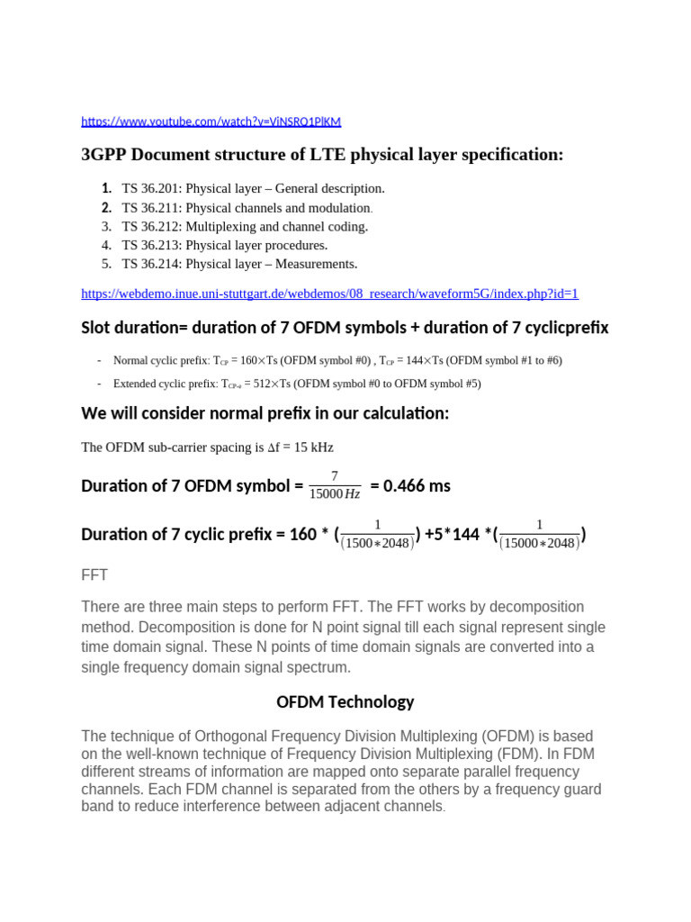 LTE Physical Layer Overview | PDF | Orthogonal Frequency Division ...