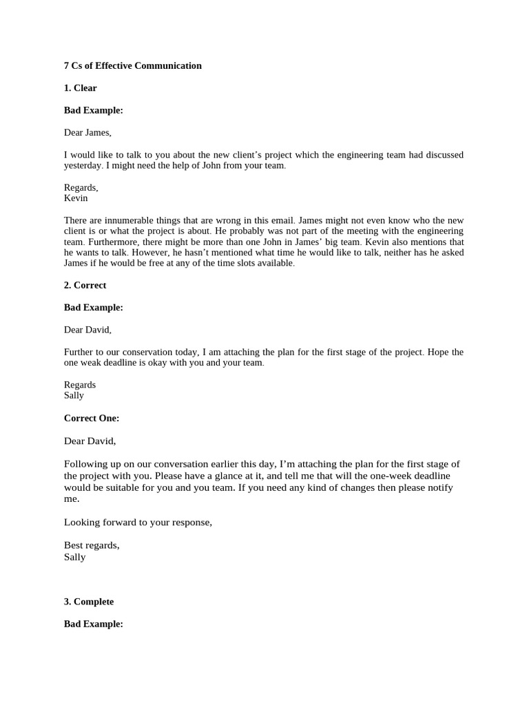 7cs Worksheet For Practise | PDF