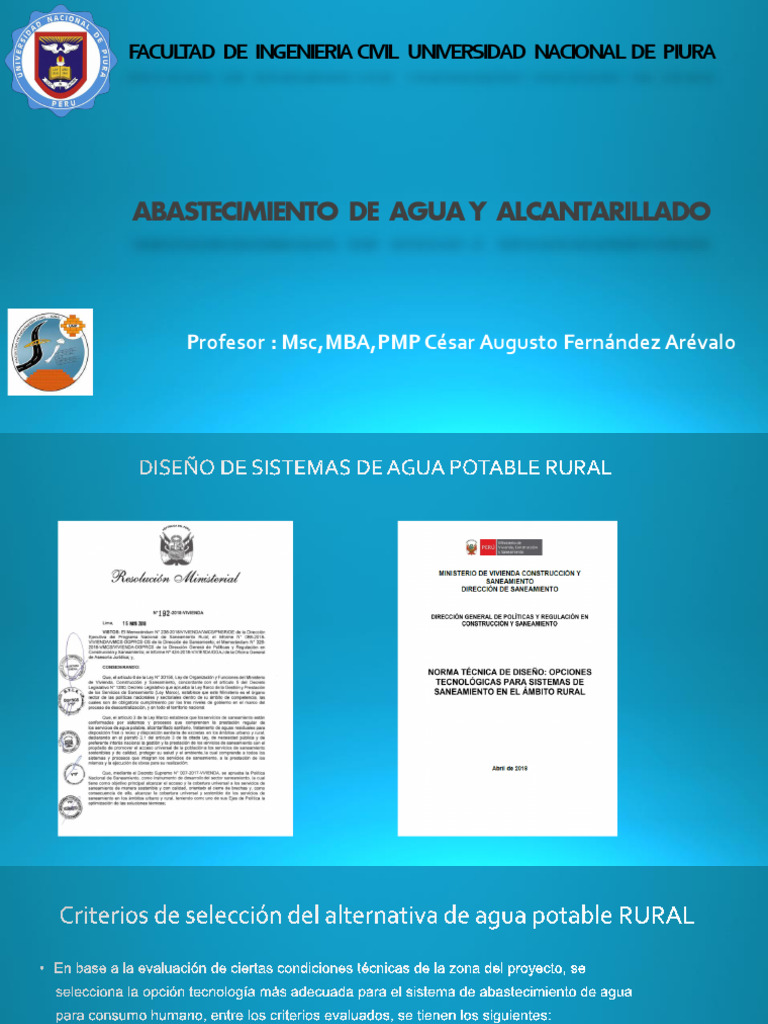 Abastecimiento de Agua y Alcantarillado Semana 2.1 | PDF | Red de ...