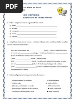 Verbos - exercícios flexão verbal Tudo (blog8 10-11)