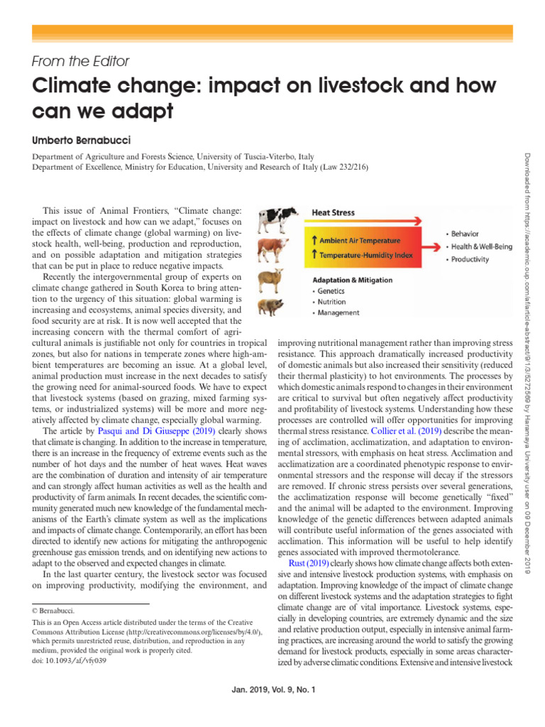 Climate Change Effects on Livestock | PDF | Climate Change | Livestock