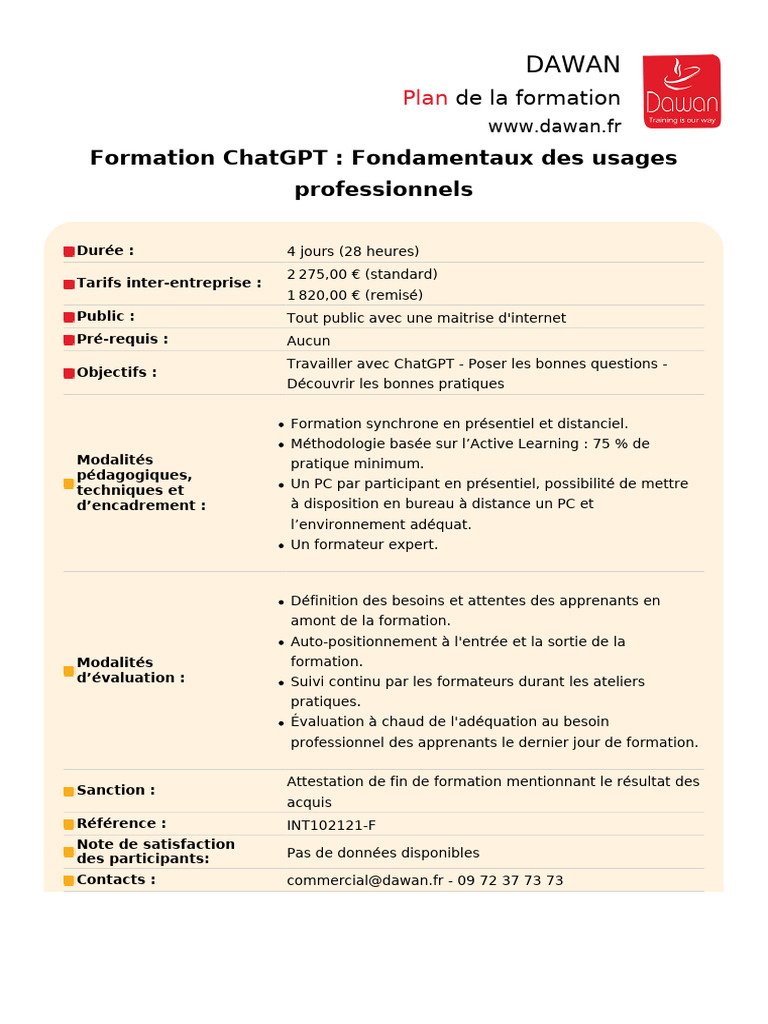 Formation ChatGPT : Usages professionnels | PDF | Intelligence ...