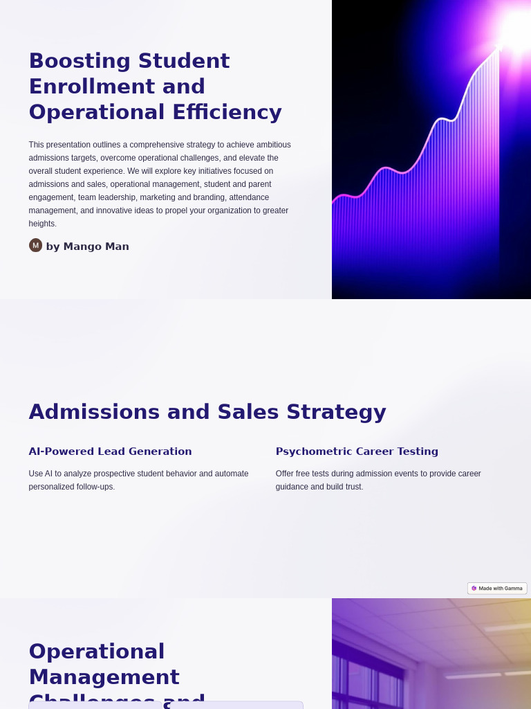 Student Enrollment & Efficiency Strategies | PDF | Leadership | Business