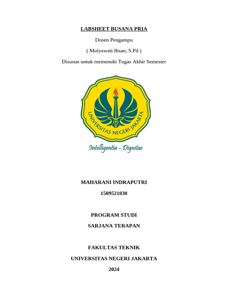 Panduan Labsheet Busana Pria | PDF