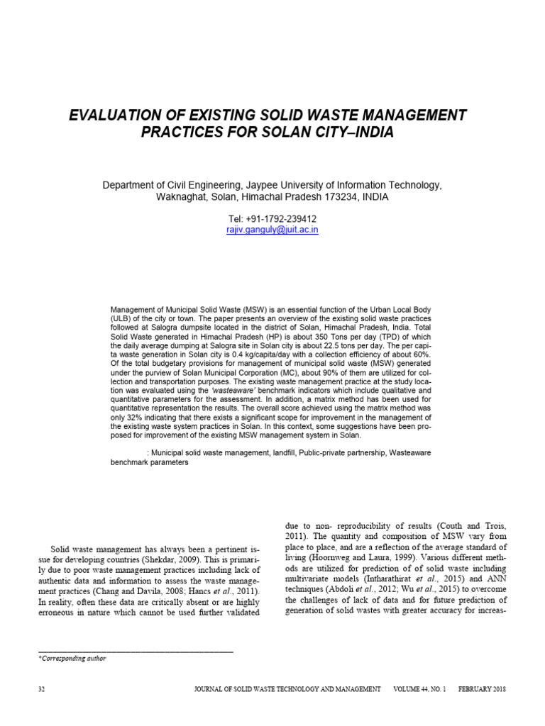 Solid Waste Management in Solan, India | PDF | Waste Management | Waste