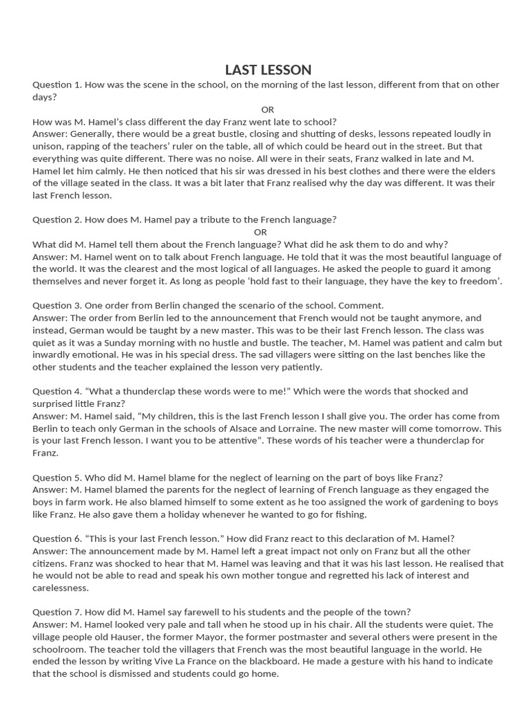 LAST LESSON (3) | PDF