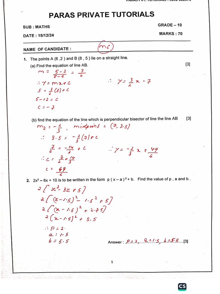 Sunday Maths P2 MS | PDF