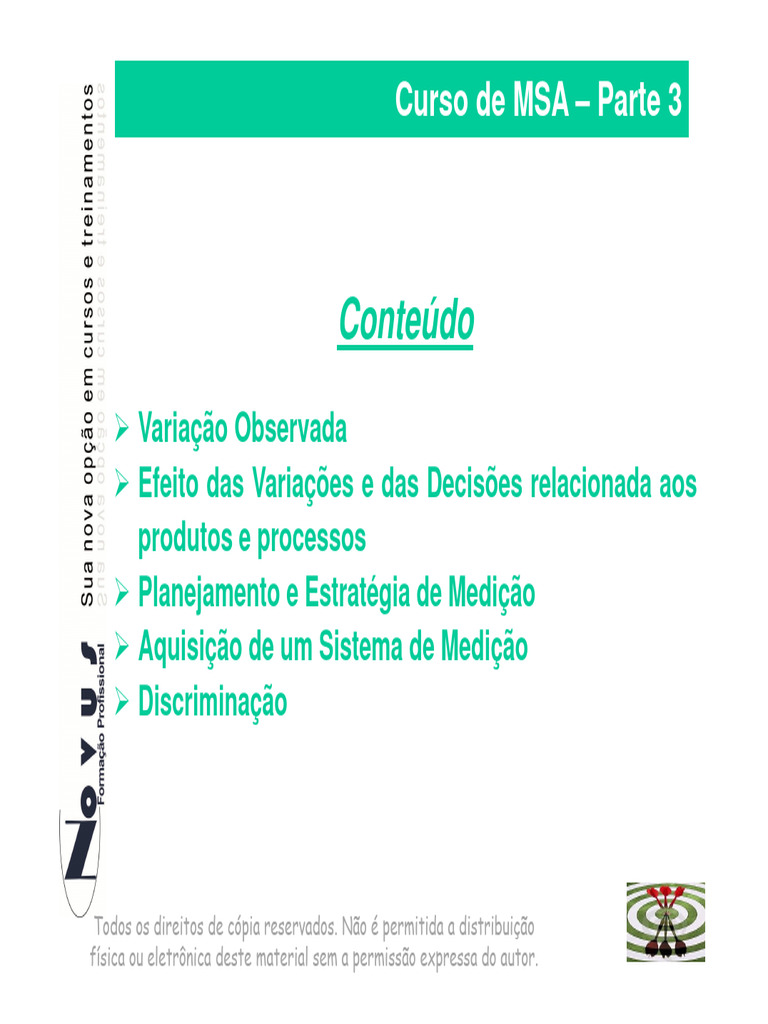 Variações e Medições em Processos MSA | PDF | Física | Medição