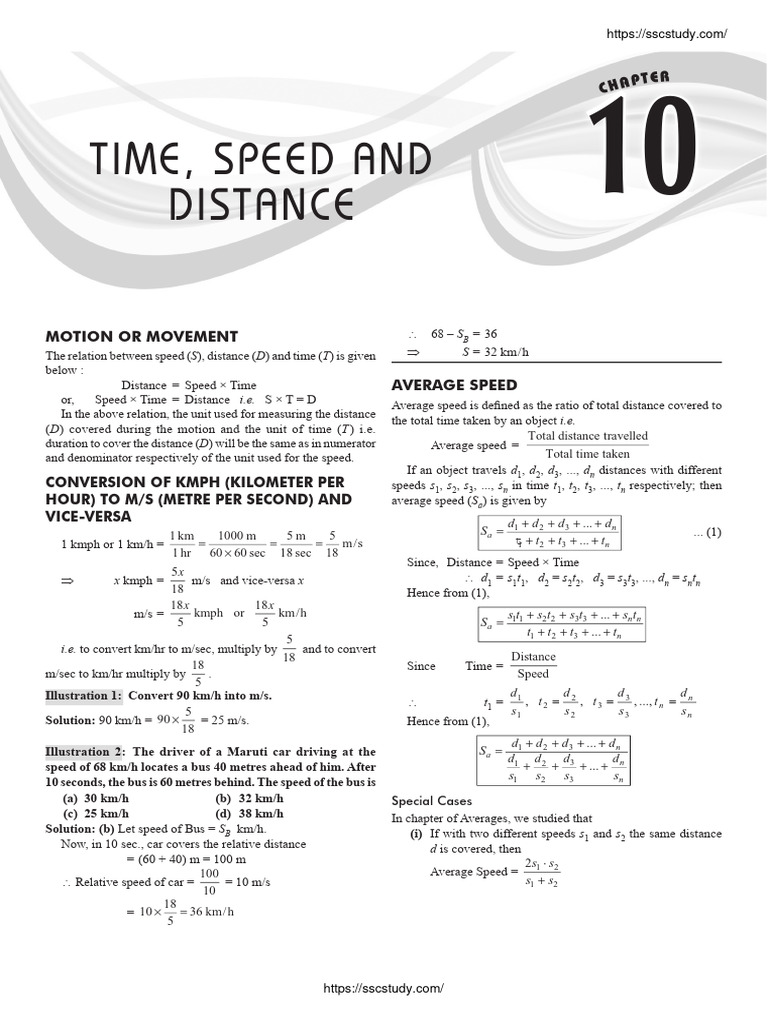 Motion, Speed, and Distance Explained | PDF | Speed | Spacetime
