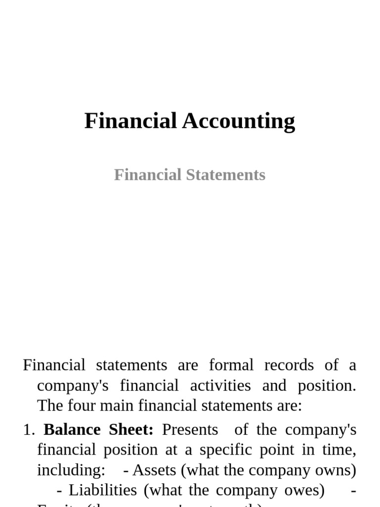 Understanding Financial Statements | PDF