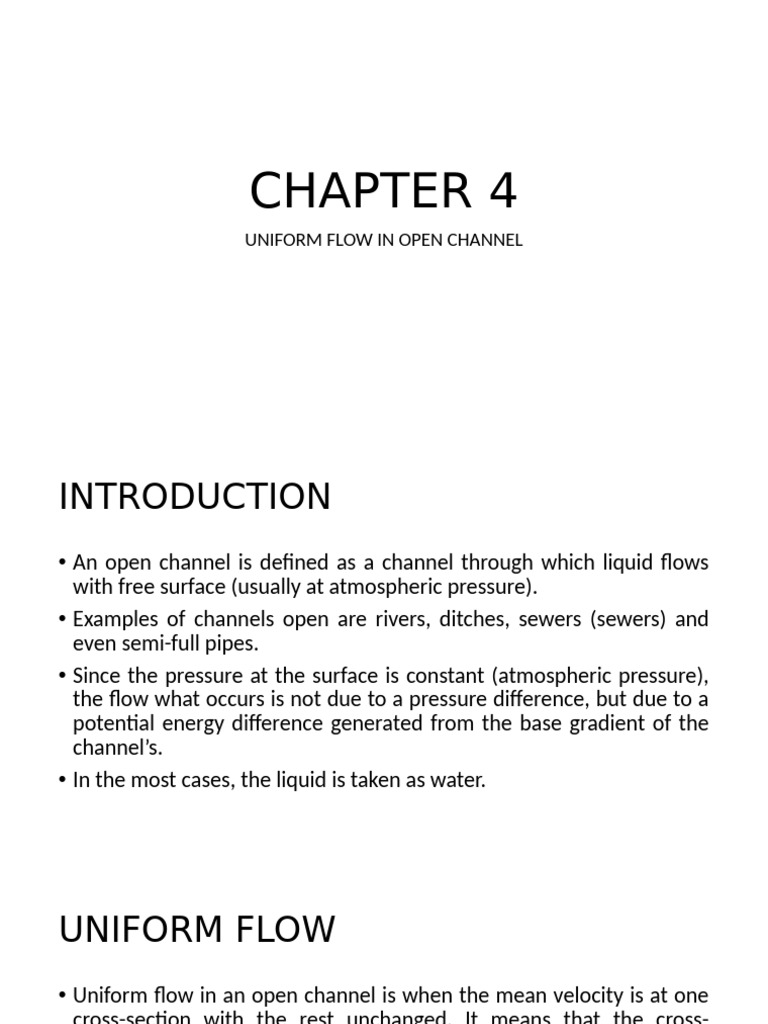 Uniform Flow in Open Channels Explained | PDF | Soft Matter | Gases