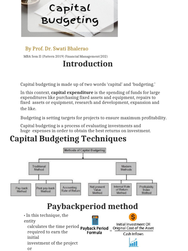 Capital Budgeting Techniques Explained | PDF | Net Present Value ...