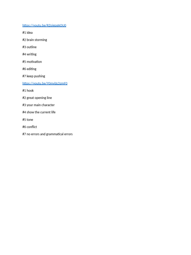 Writing Process and Character Development Guide | PDF