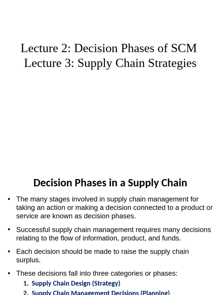 Supply Chain Management Decision Phases | PDF | Supply Chain | Supply ...