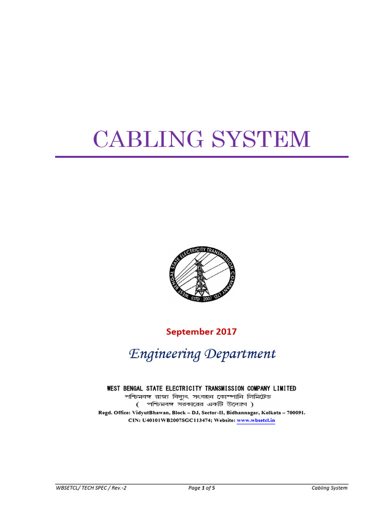 Technical Specification for Cabling System | PDF | Manufactured Goods ...