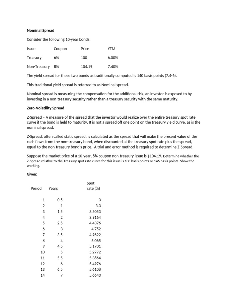 Understanding Nominal and Z-Spread Analysis | PDF | Present Value ...