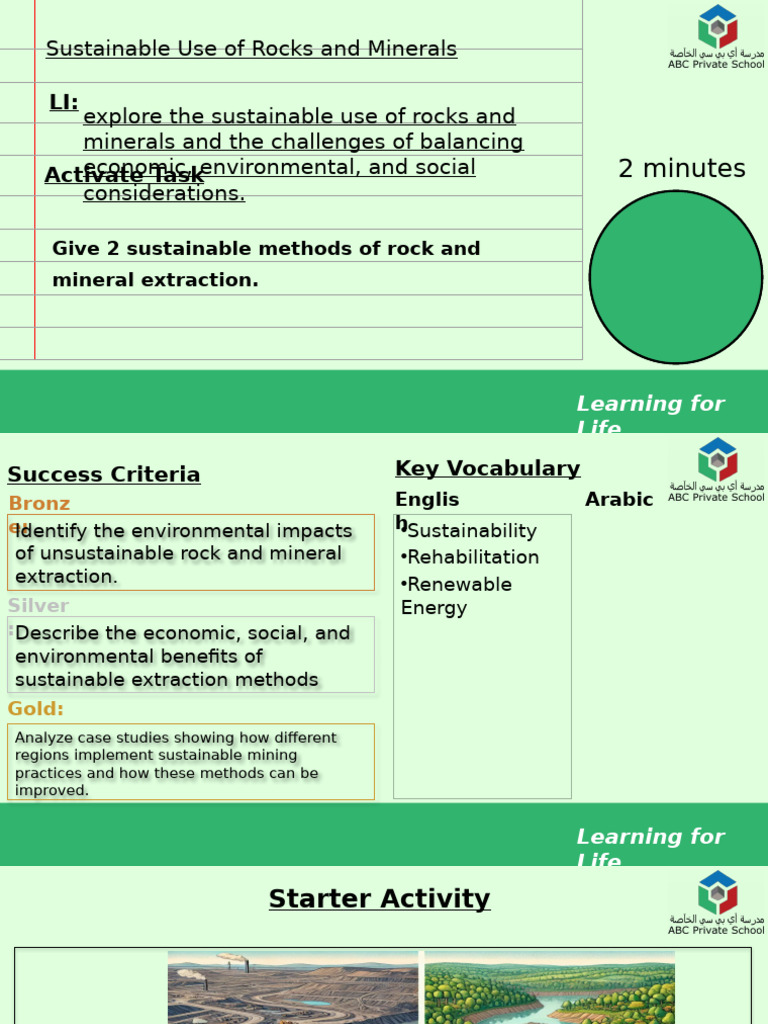 Week 6 - Sustainable Use of Rocks | PDF | Sustainability | Mining