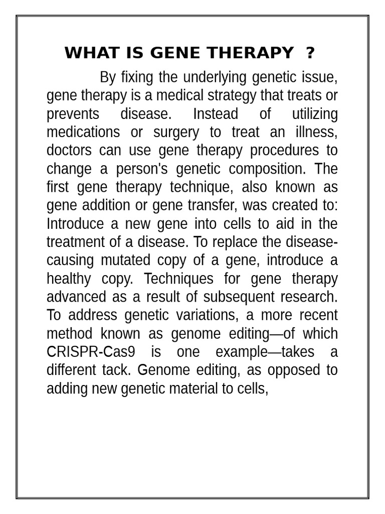 What is Gene Therapy | PDF
