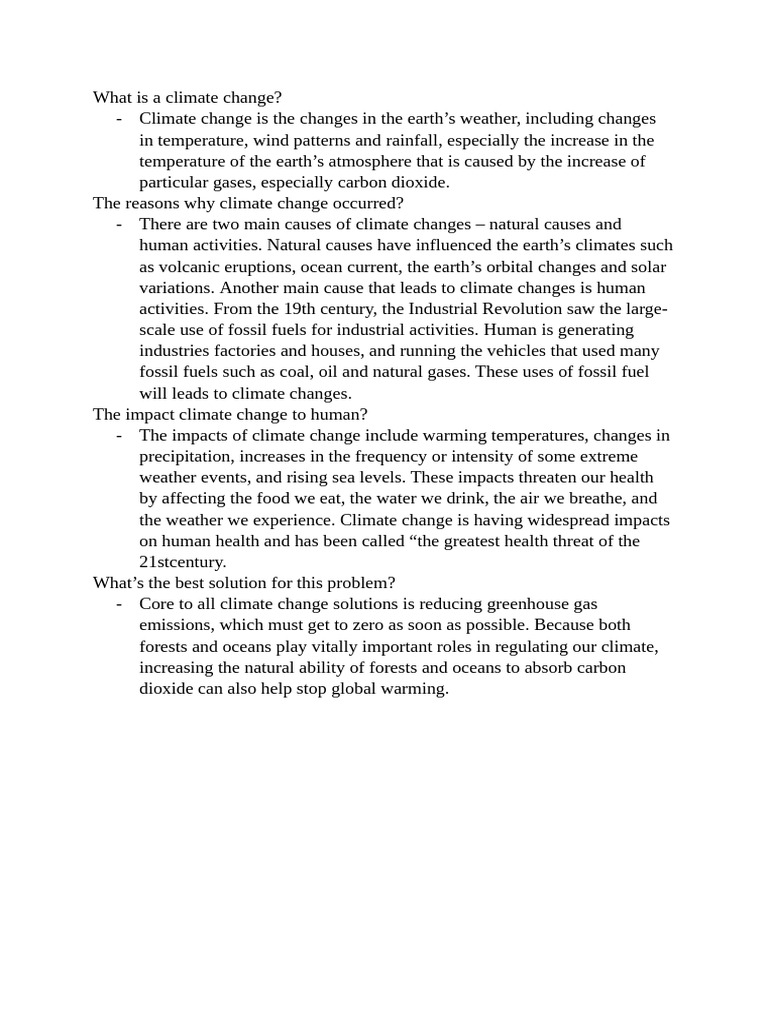 Understanding Climate Change Causes | PDF