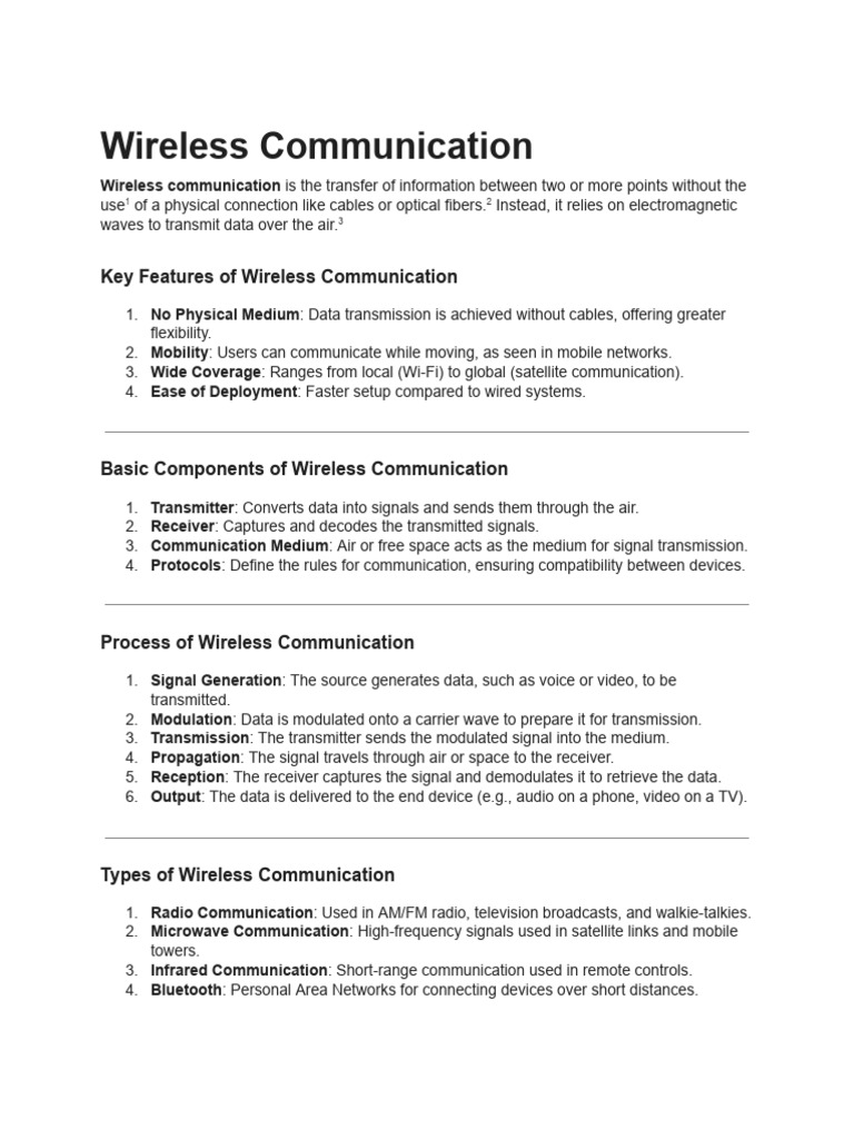 Overview of Wireless Communication Systems | PDF | Transmission Medium ...