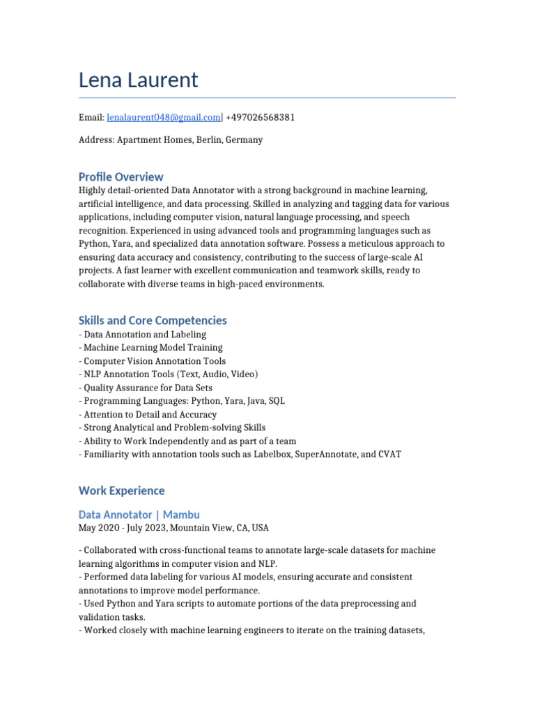 Data Annotation Expert Profile | PDF | Machine Learning | Artificial ...