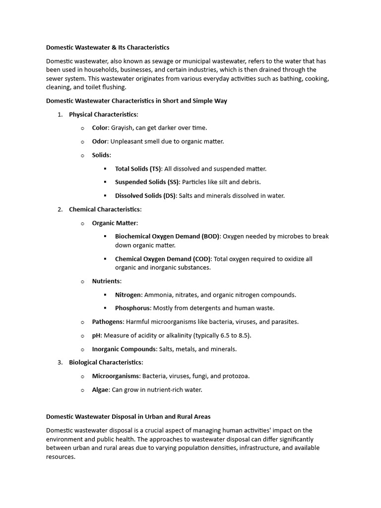 Domestic Wastewater UNIT 3 | PDF | Sewage Treatment | Sewage