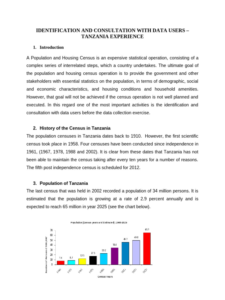 Session 6 - Tanzania | PDF | Census | Information